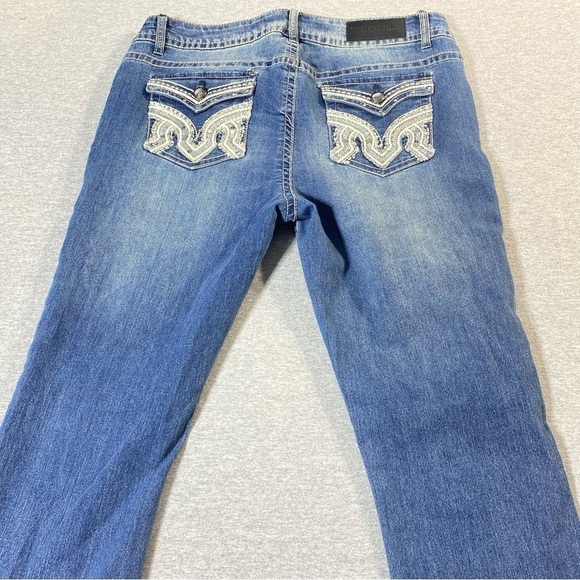 Twentyone Black Jeans Women 9/10R Blue Low Rise Slim Boot Sequins Casual Denim - Picture 8 of 16